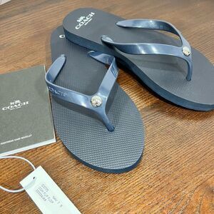 COACH ZAK flip flop navy colored nwt 7-8